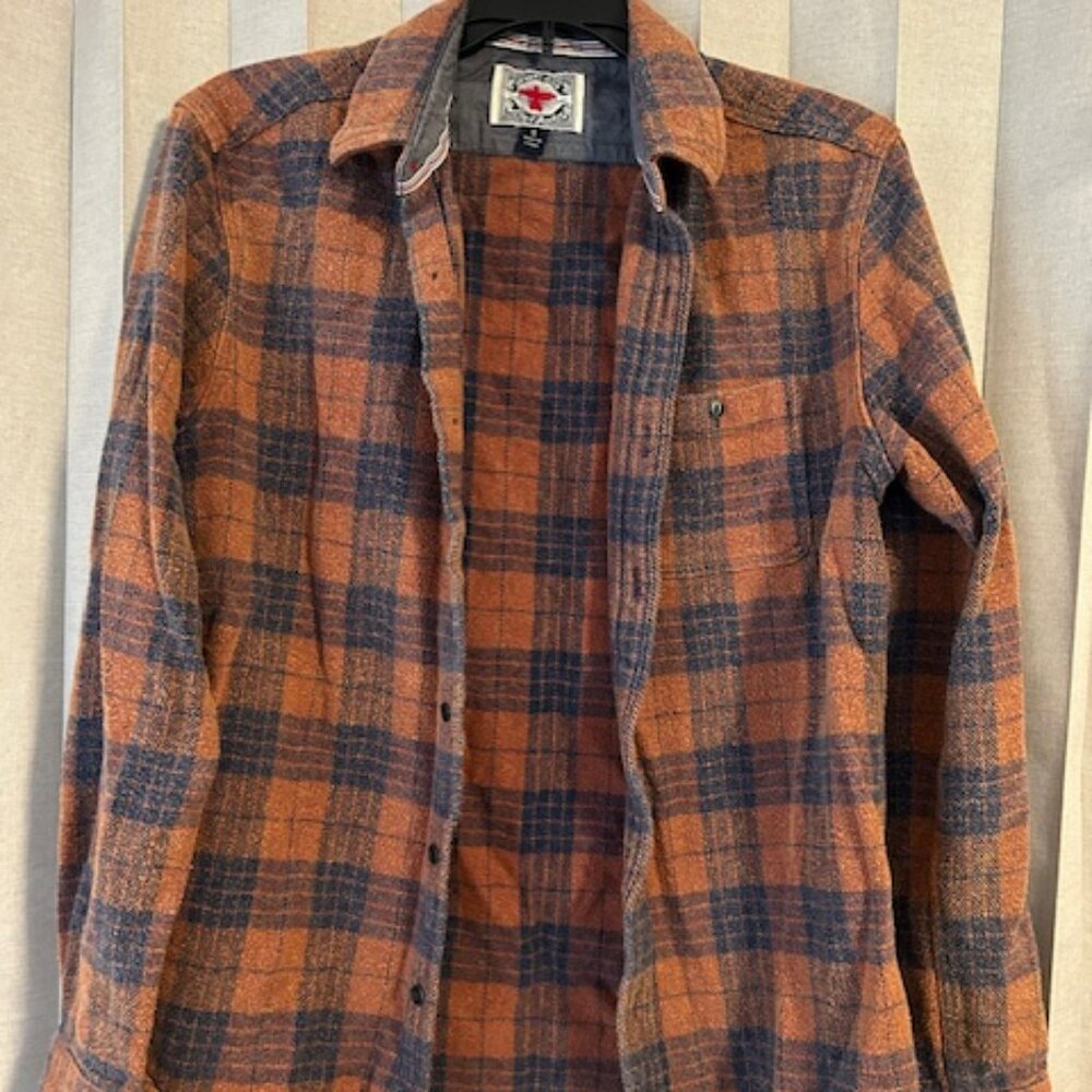 Men's Small Flag and Anthem Washed Flannel Shirt